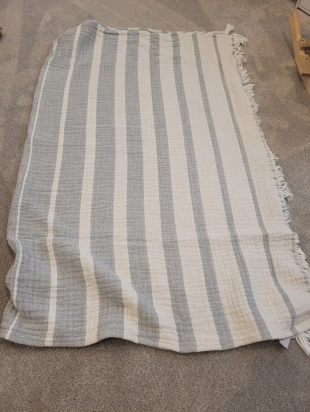 Texteis Penedo THROW BLANKETIVORY/GRAY PORTUGAL